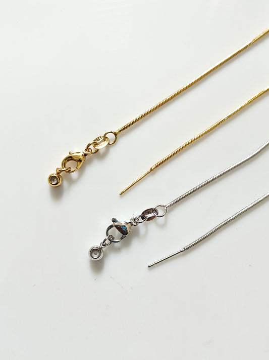 14k Gold / Rhodium Plated 1.2mm Width Snake Chain with connectors - 45cms