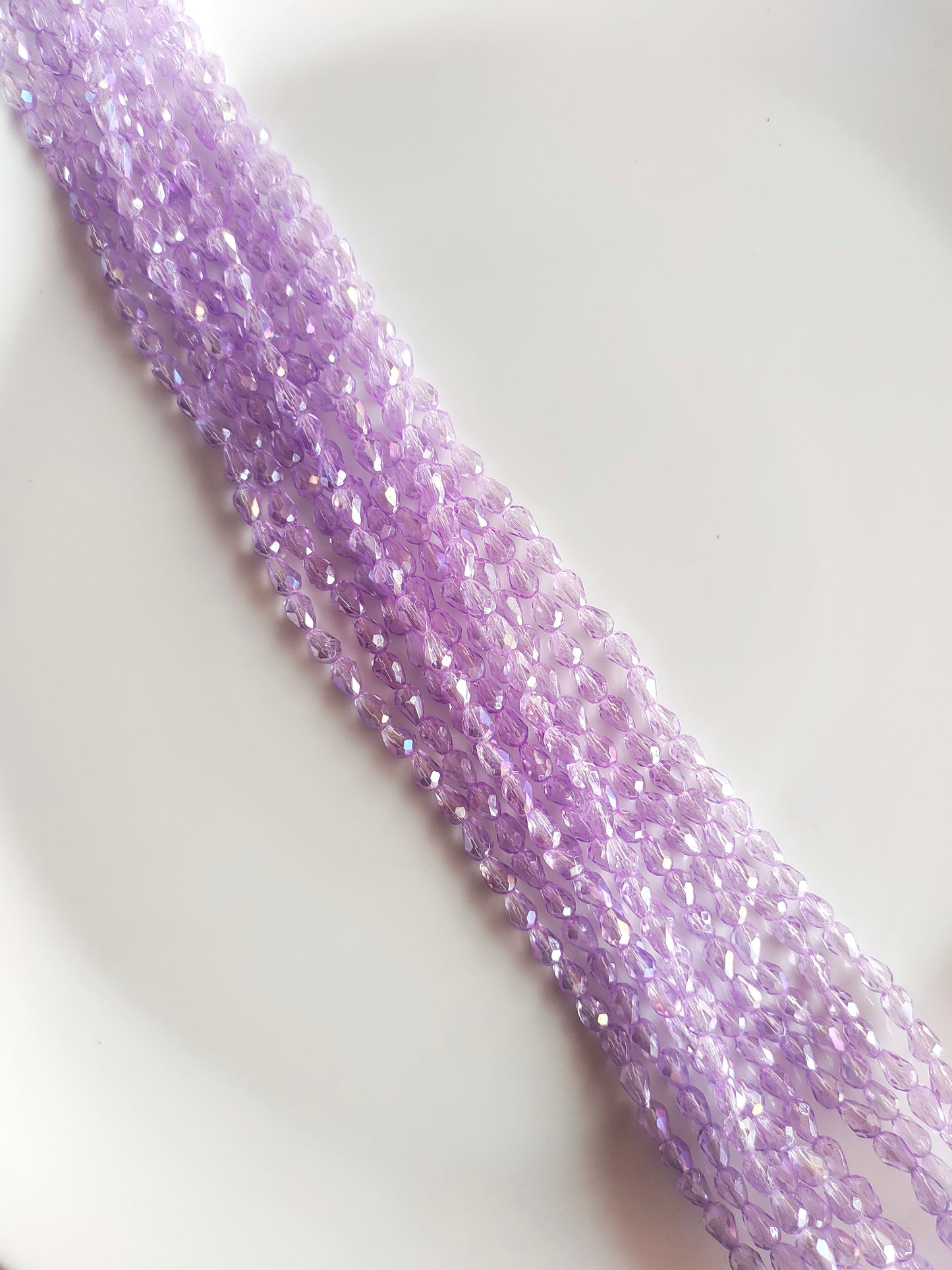 Drop 8*5mm Crystal Beads Purple