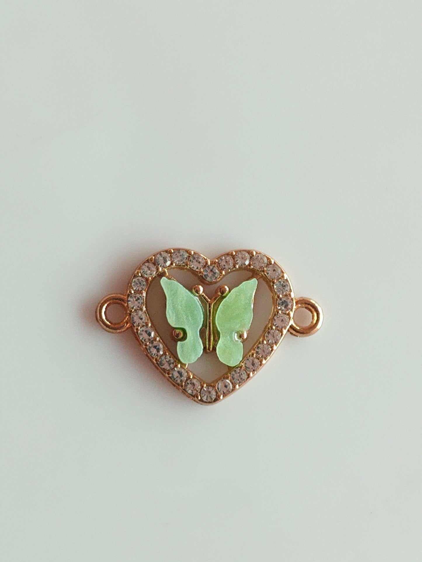Stone Heart Butterfly Charm - 1 Piece