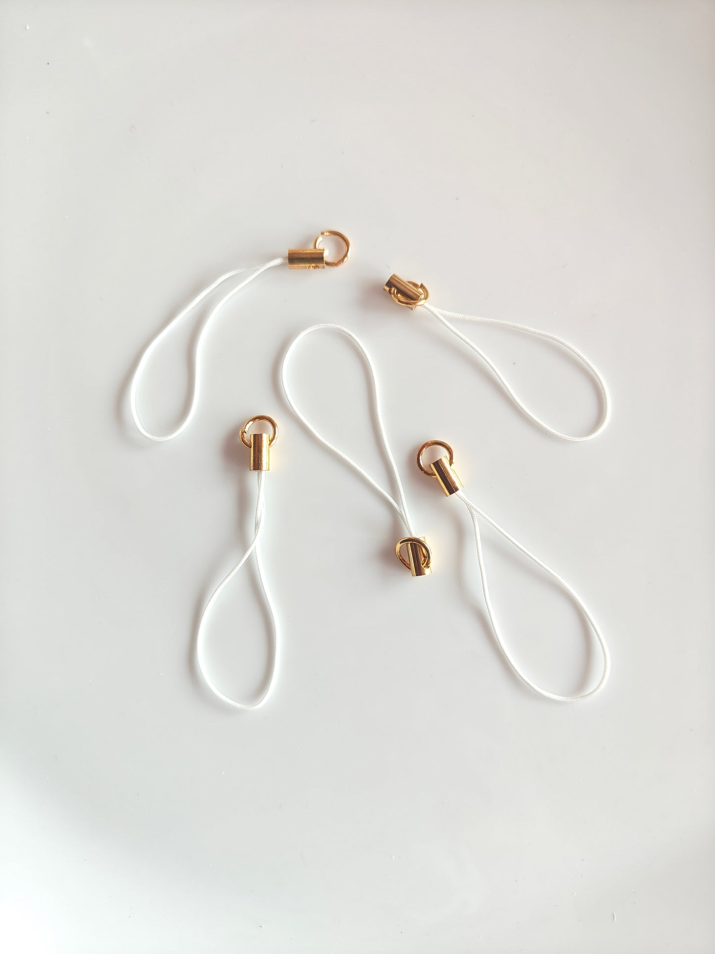 White Phone Cord With Gold Connector - Pack of 5 Pieces