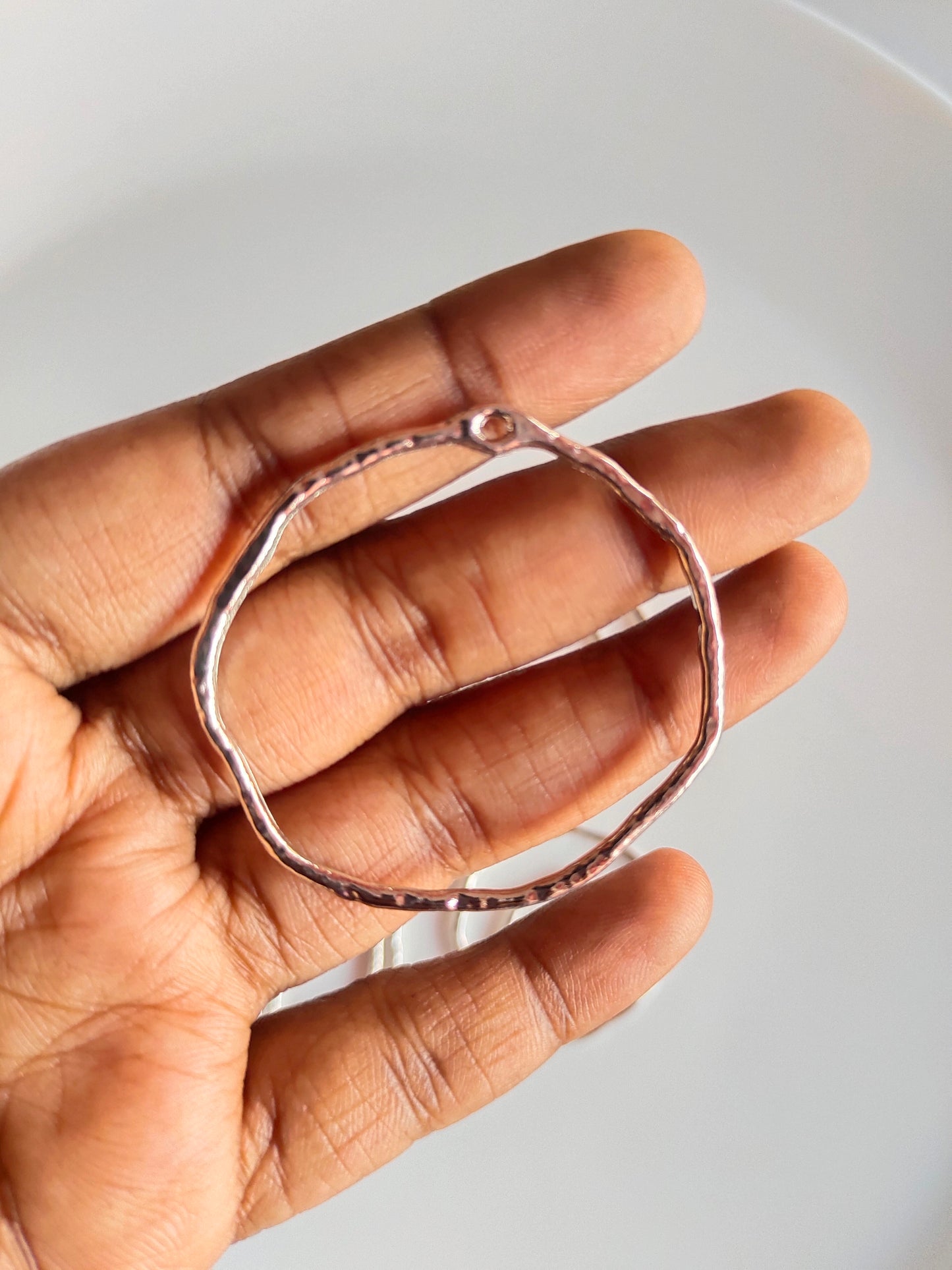 Silver Geometric Open Bezel Set - 1 Set
