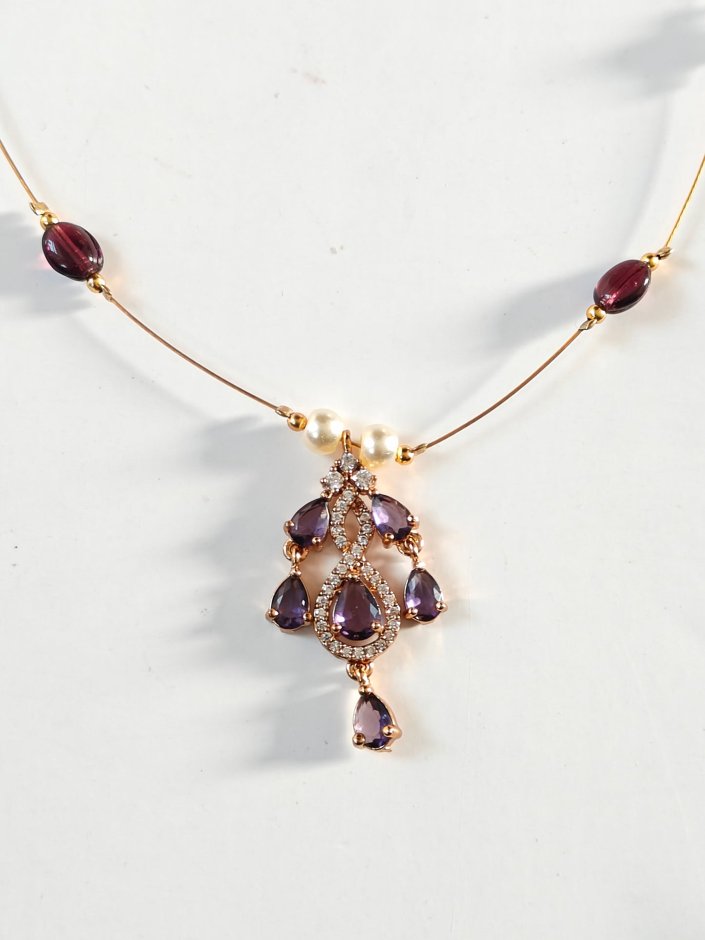 Amethyst Droplets Invisible Chain