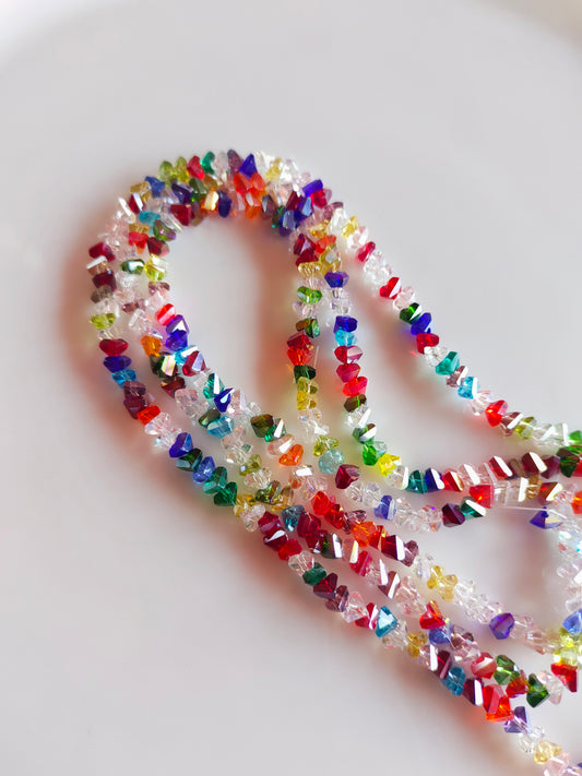 Premium Multicolor Triangle Crystal Beads