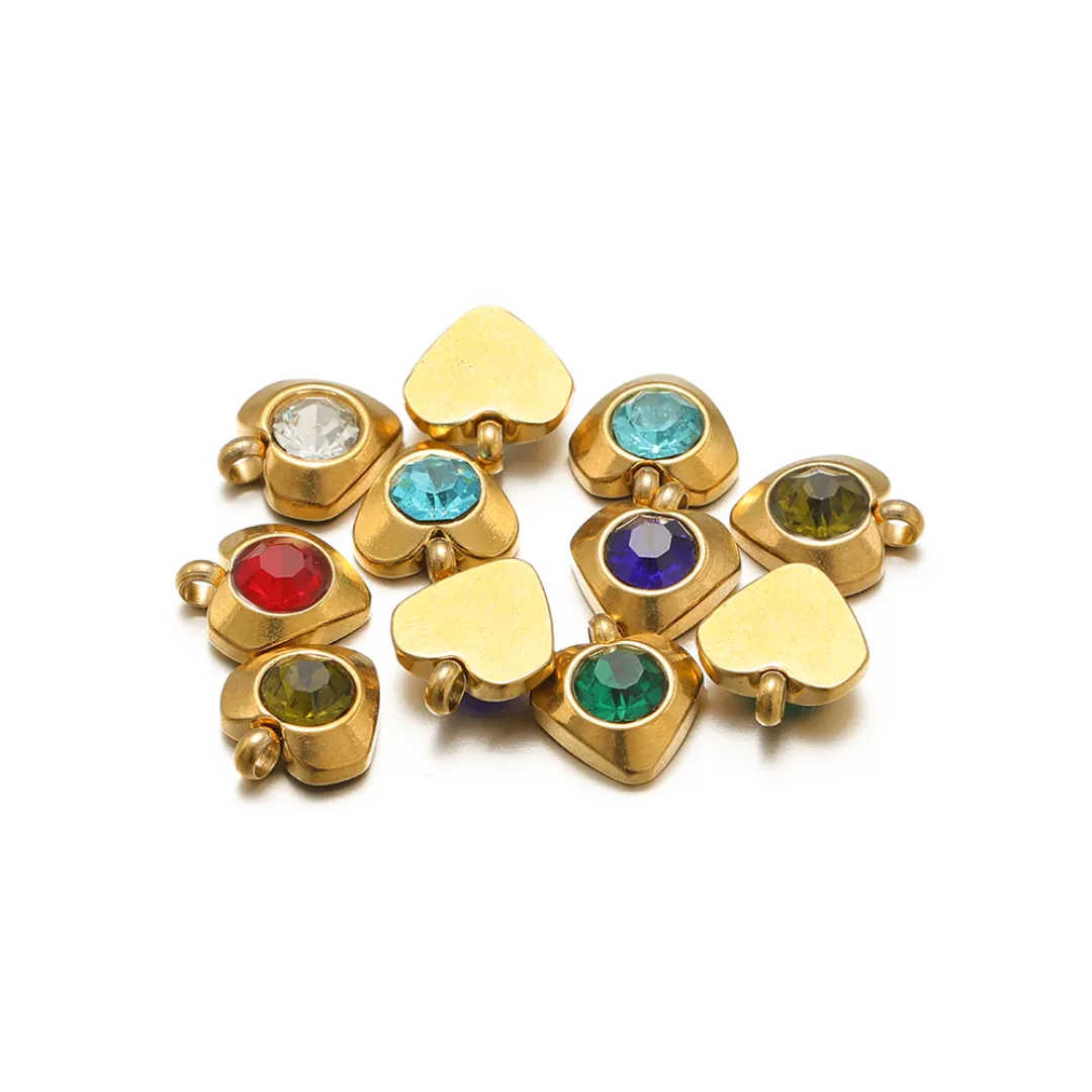 SS 18k Plated Heart ZC Charm