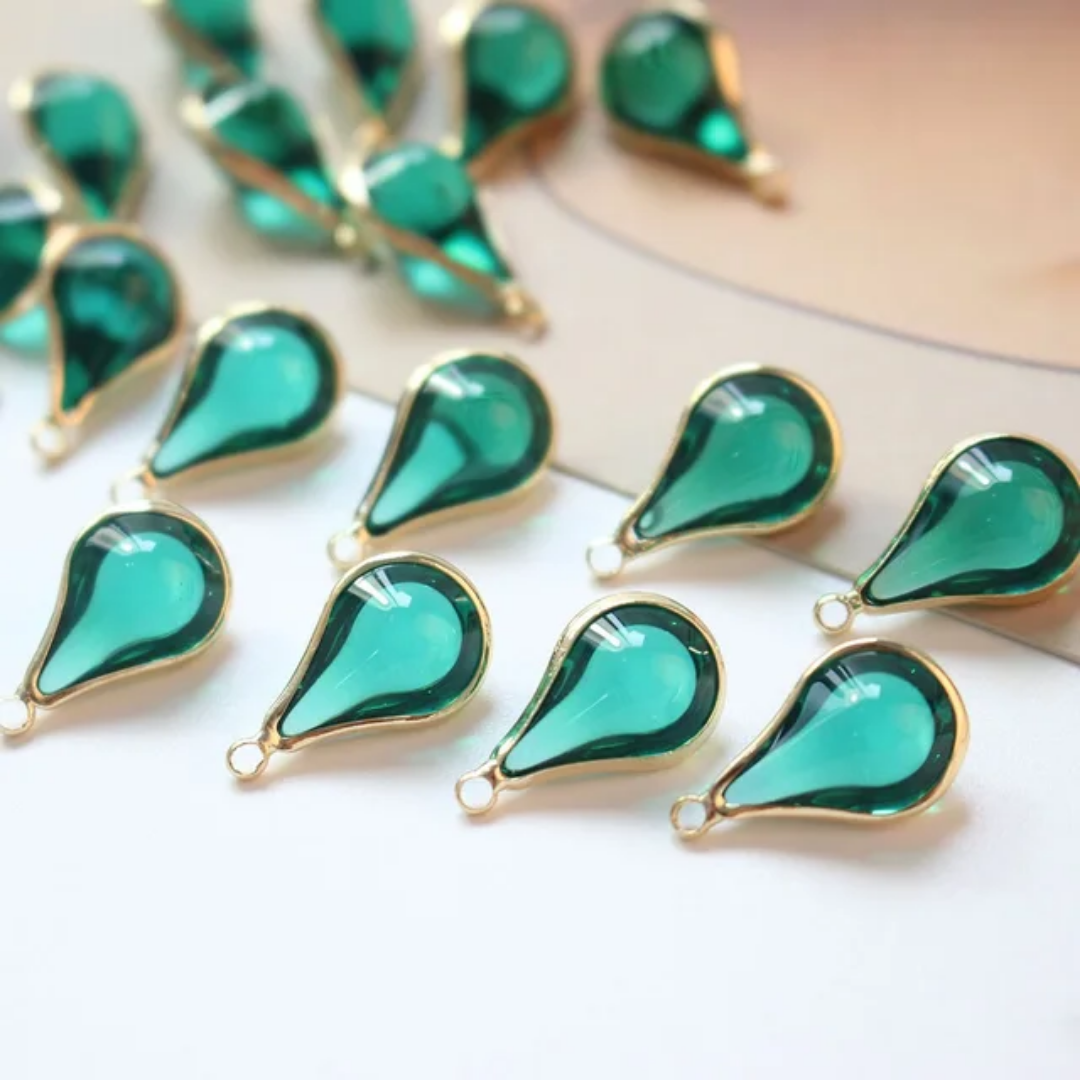 3D Droplet Charm 18*10mm 14k Gold Plated - 1 Piece
