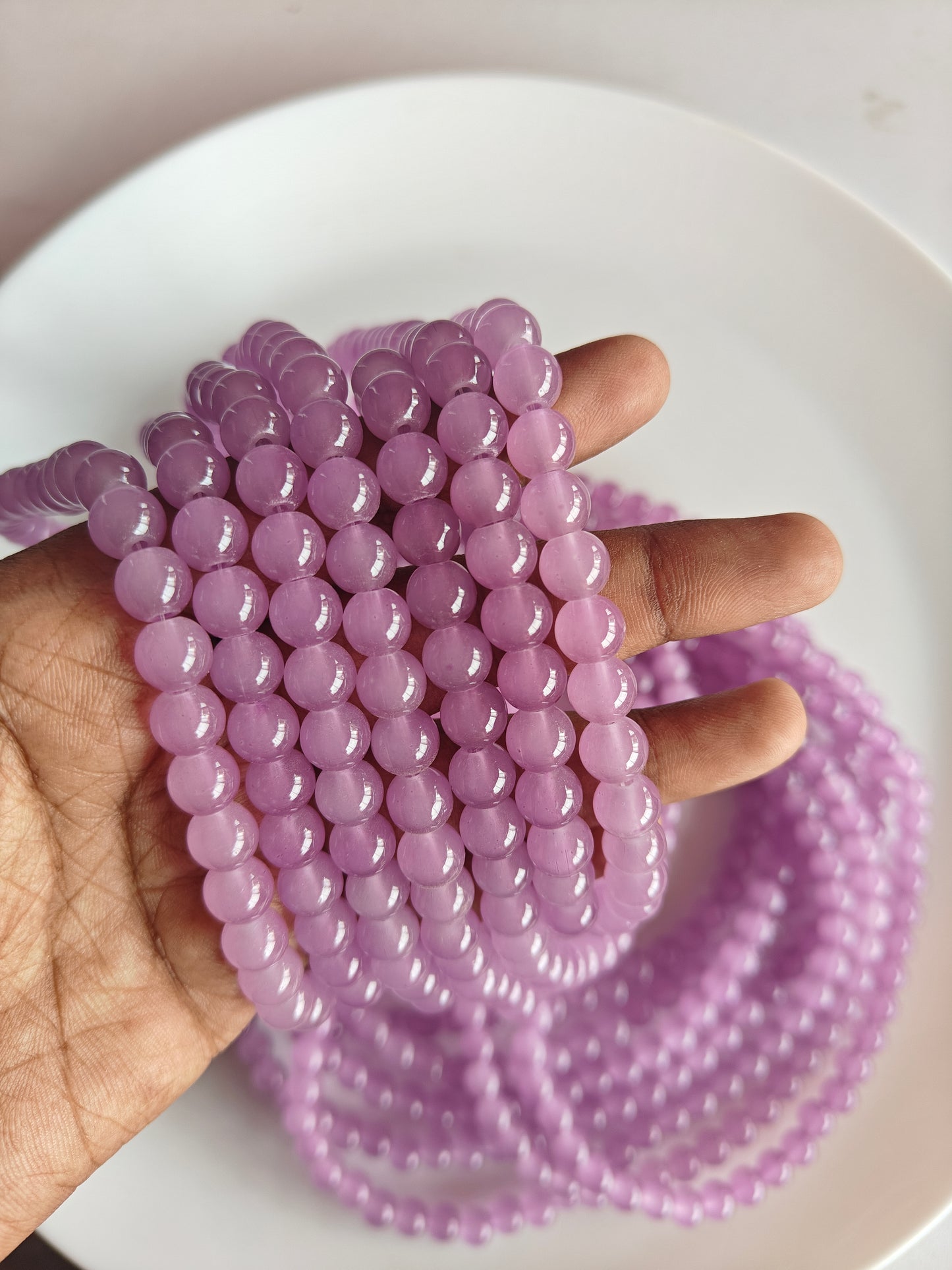 Jelly Beads 8mm Purple 2 - approx. 100 beads