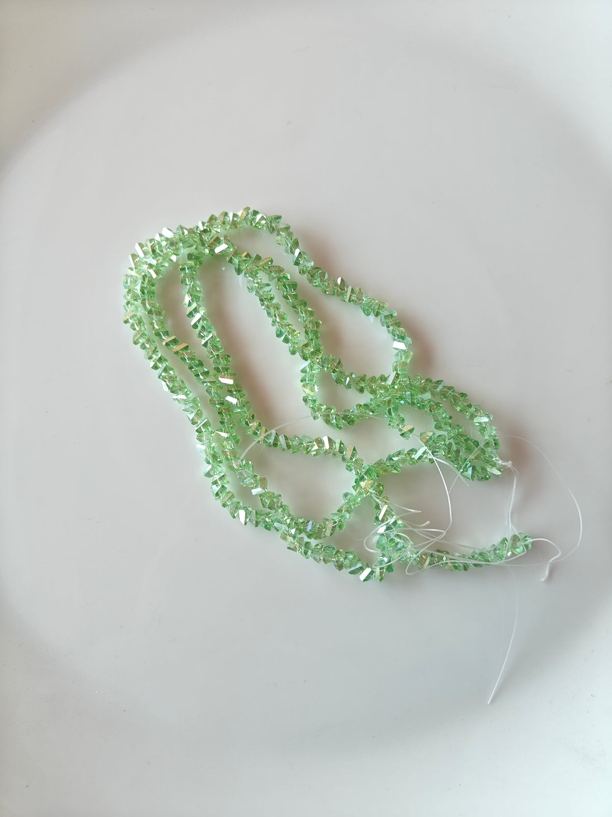 Premium Light Green Triangle Crystal Beads