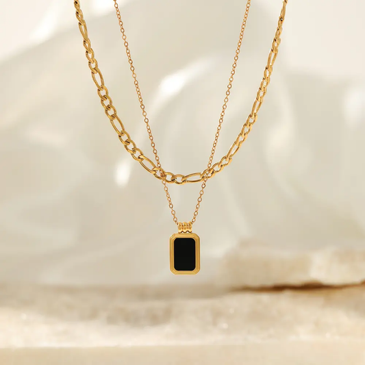 Black Pendant Layer Chain