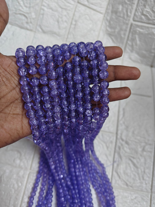 Single Shade Crackle Beads 8mm - approx. 100 beads