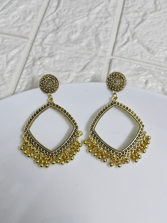 BH Gold Square Jhumka Base - 1 Pair