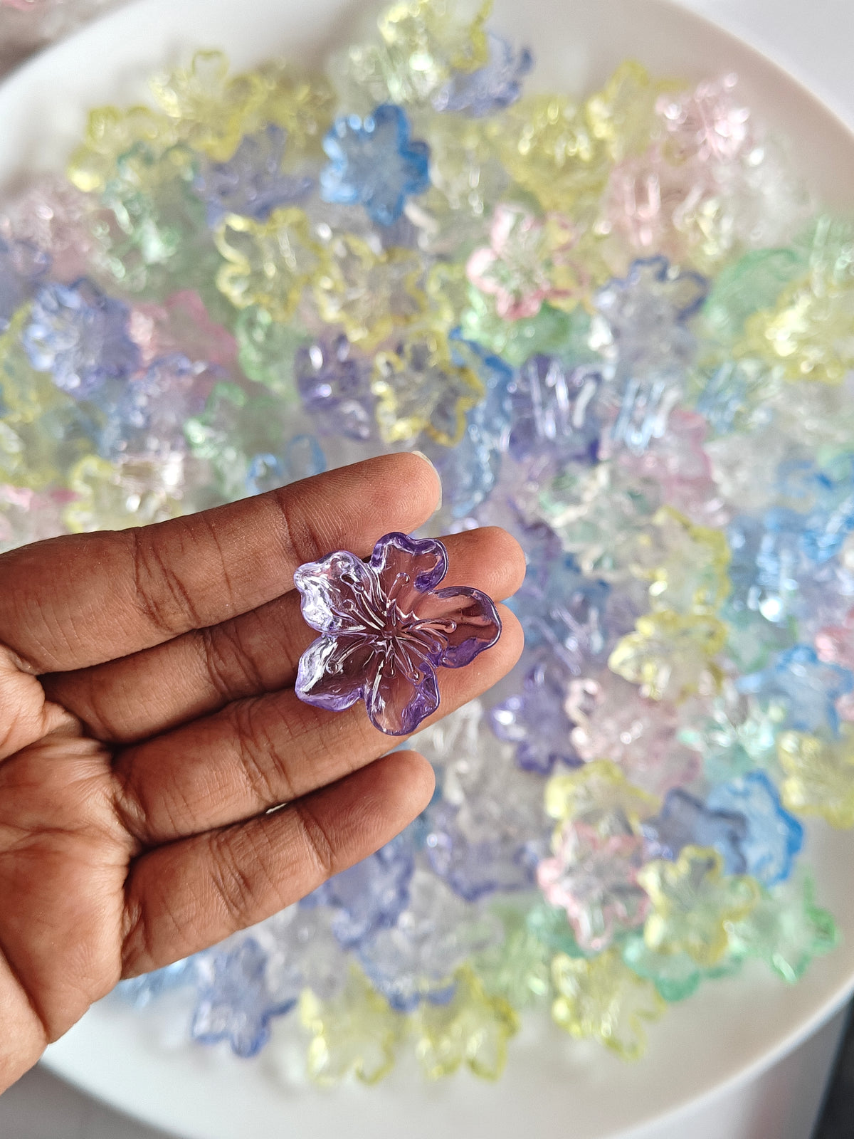 Transparent Sakura Flower Charms 20g