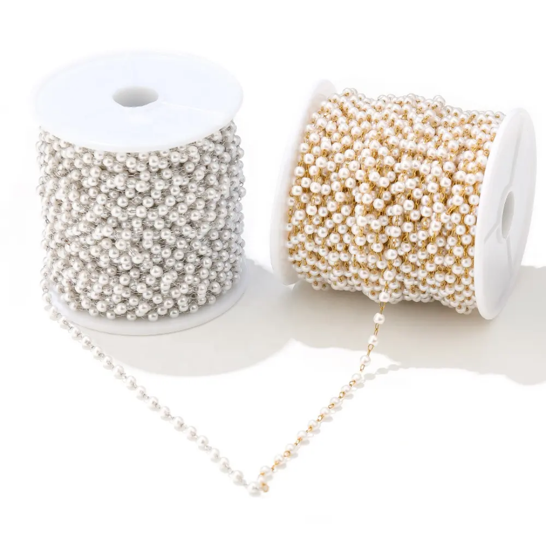 Stainless Steel Pearl Chain - 1 Feet (30 cms) approx.