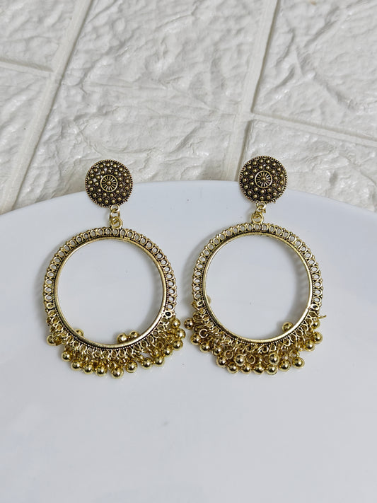 BH Gold Round Jhumka Base - 1 Pair