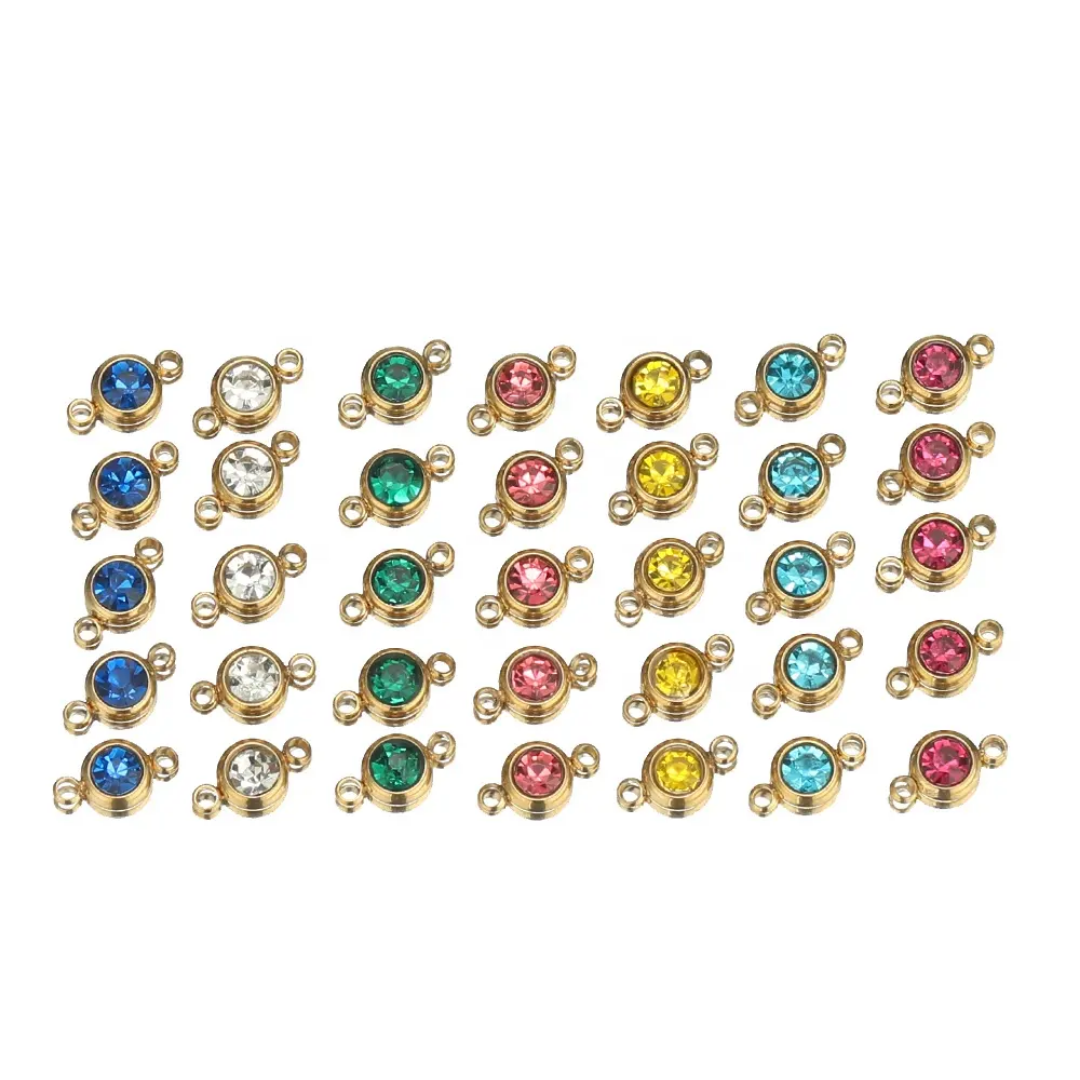 18K Gold Plated Round Connector Charm - 1 Piece