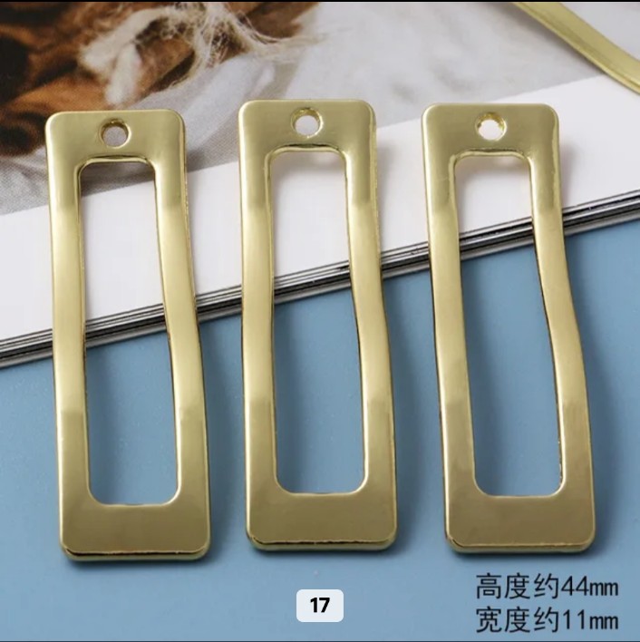 14k Gold Plated Zinc Alloy Geometric Bezels - 1 Piece