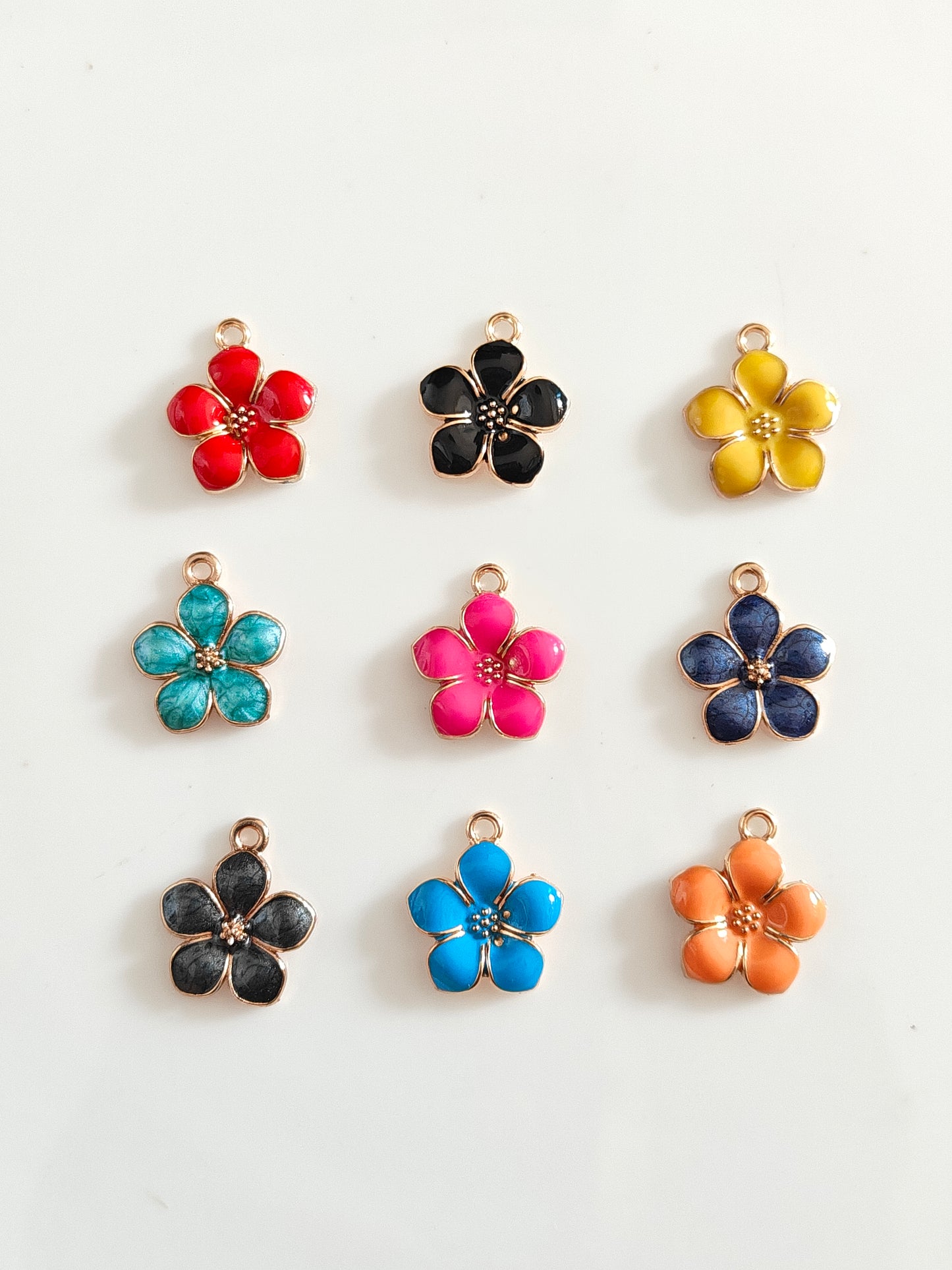Flower Enamel Charm - 1 Pc