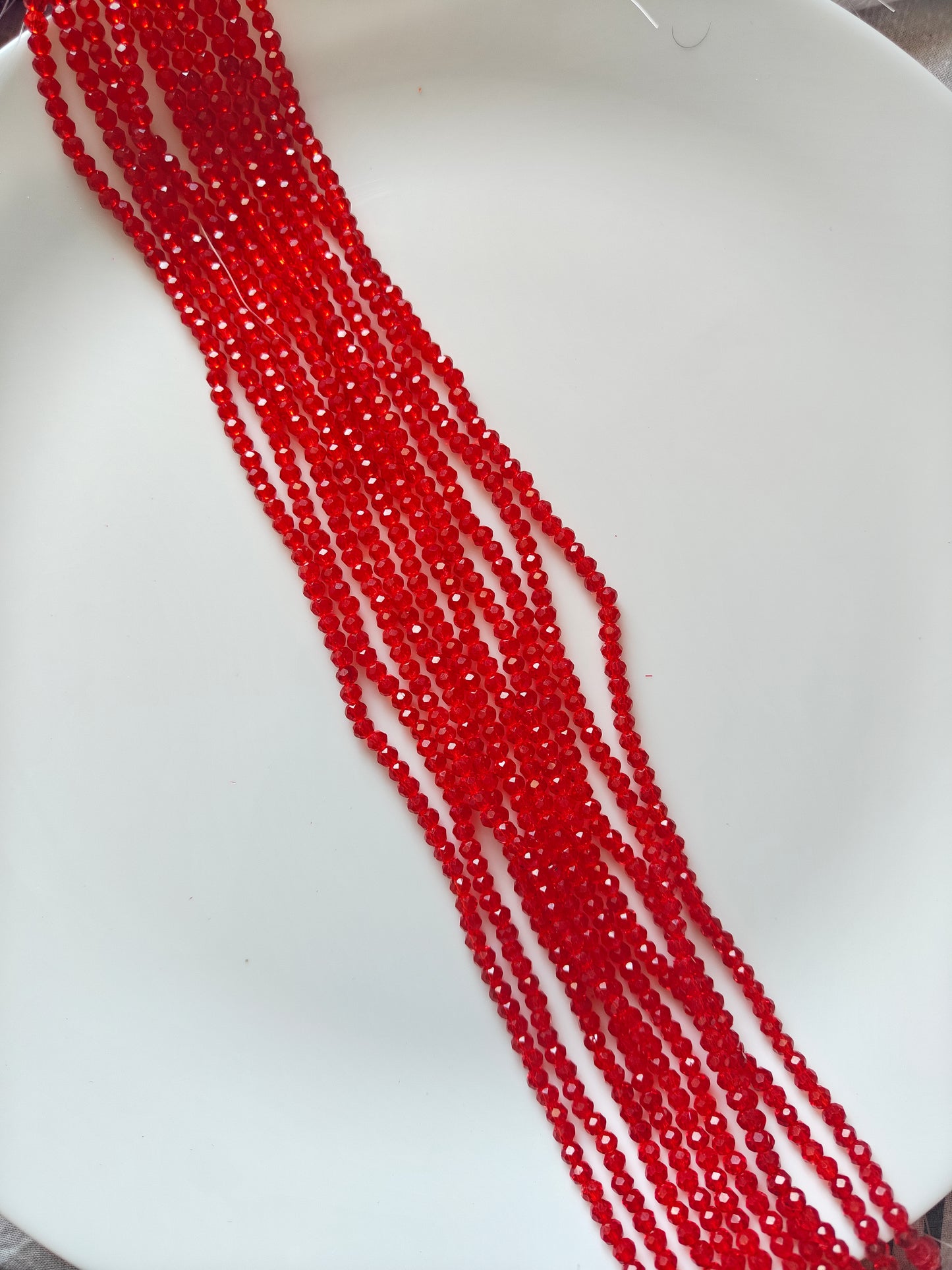 4mm Crystal Beads Red