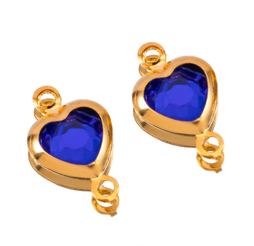 ZC Heart Connector Charm - 18k Gold PVD Plated Stainless Steel- Anti Tarnish  - 1 Piece