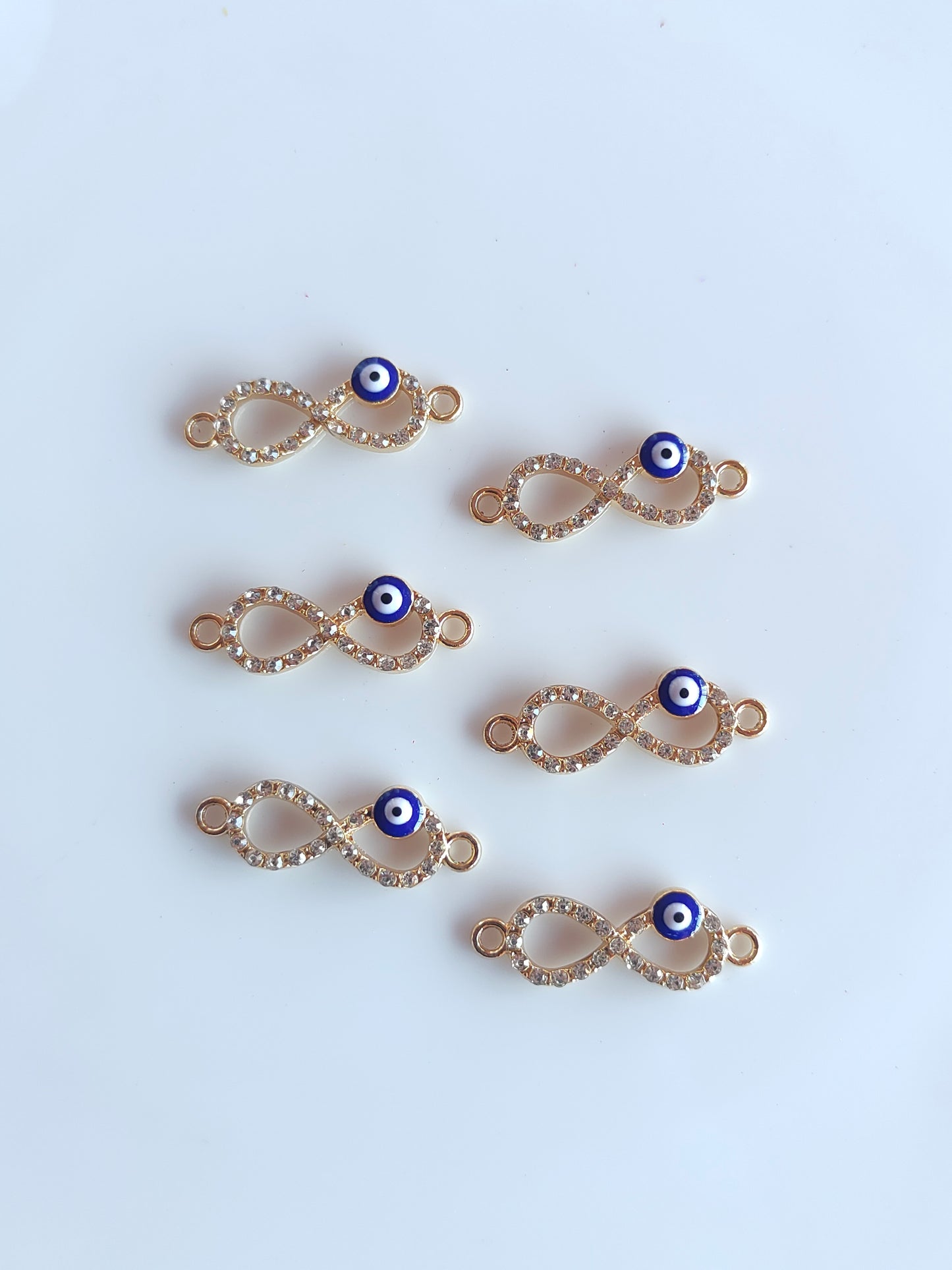 Big Evil Eye Infinity Enamel Connector Charm - 1 Piece