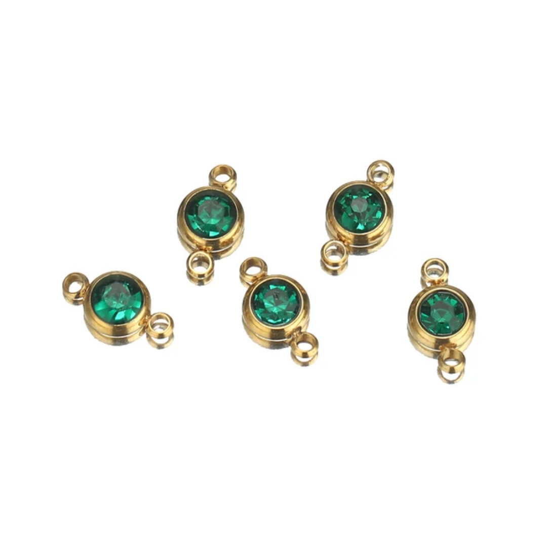 18K Gold Plated Round Connector Charm - 1 Piece