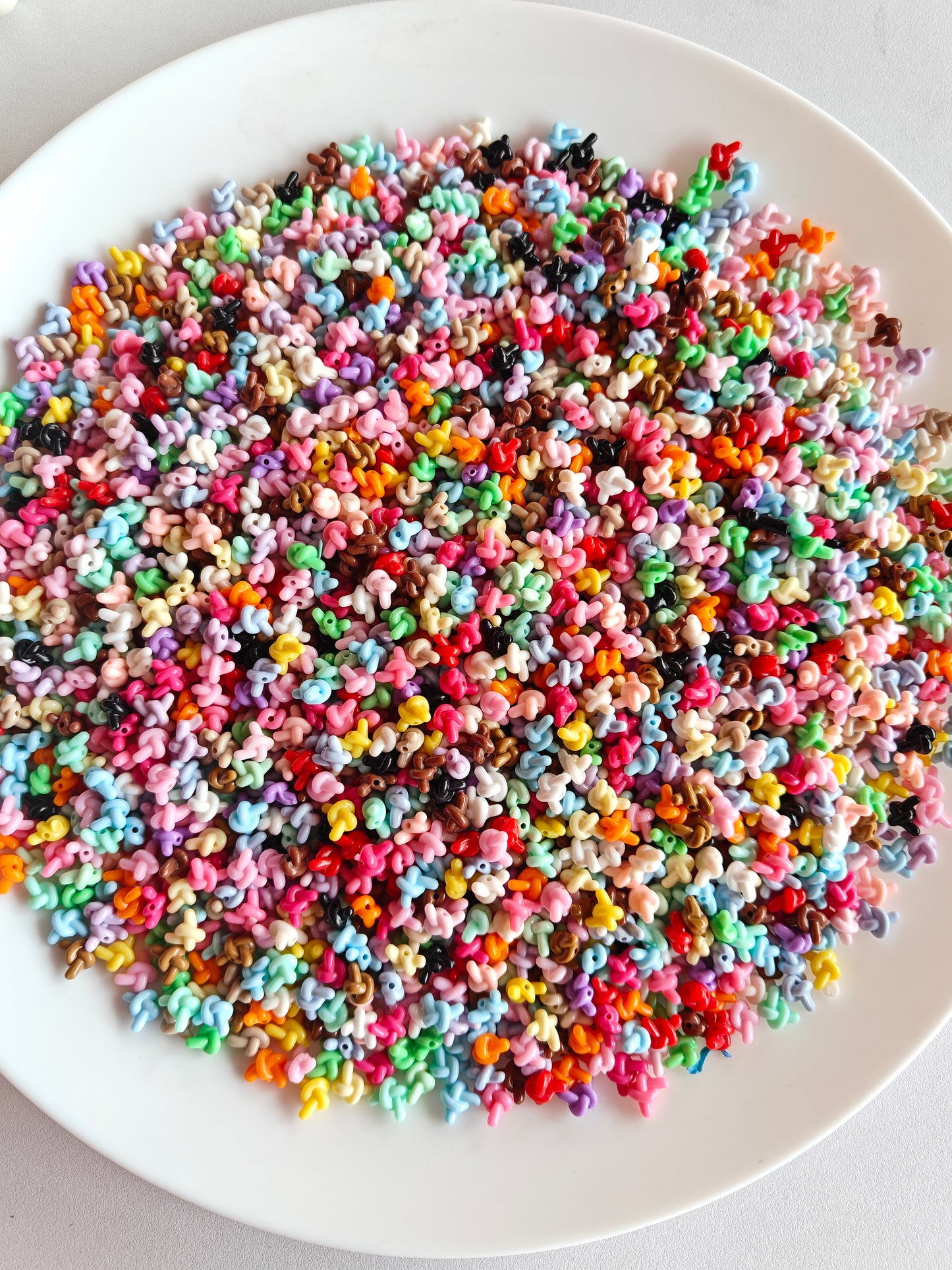 Acrylic Multicolor Knot Spacer Beads - 20g