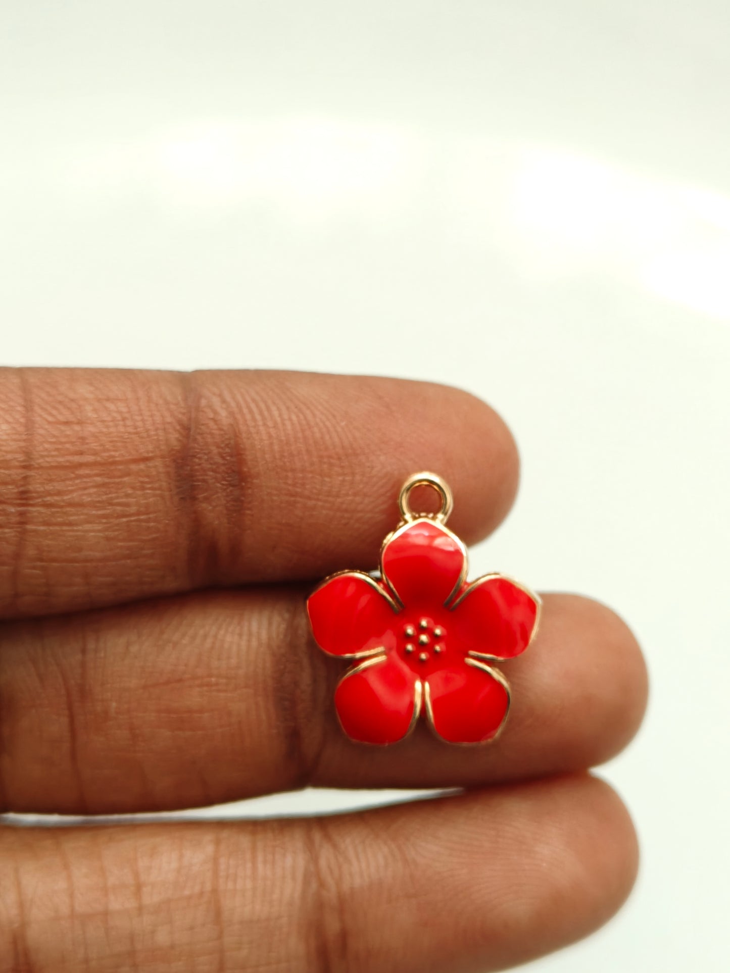 Flower Enamel Charm - 1 Pc