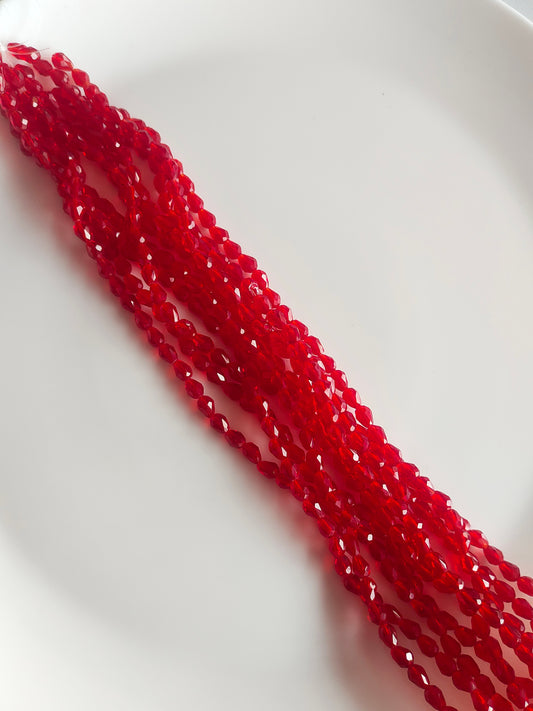Drop 8*5mm Crystal Beads Bright Red