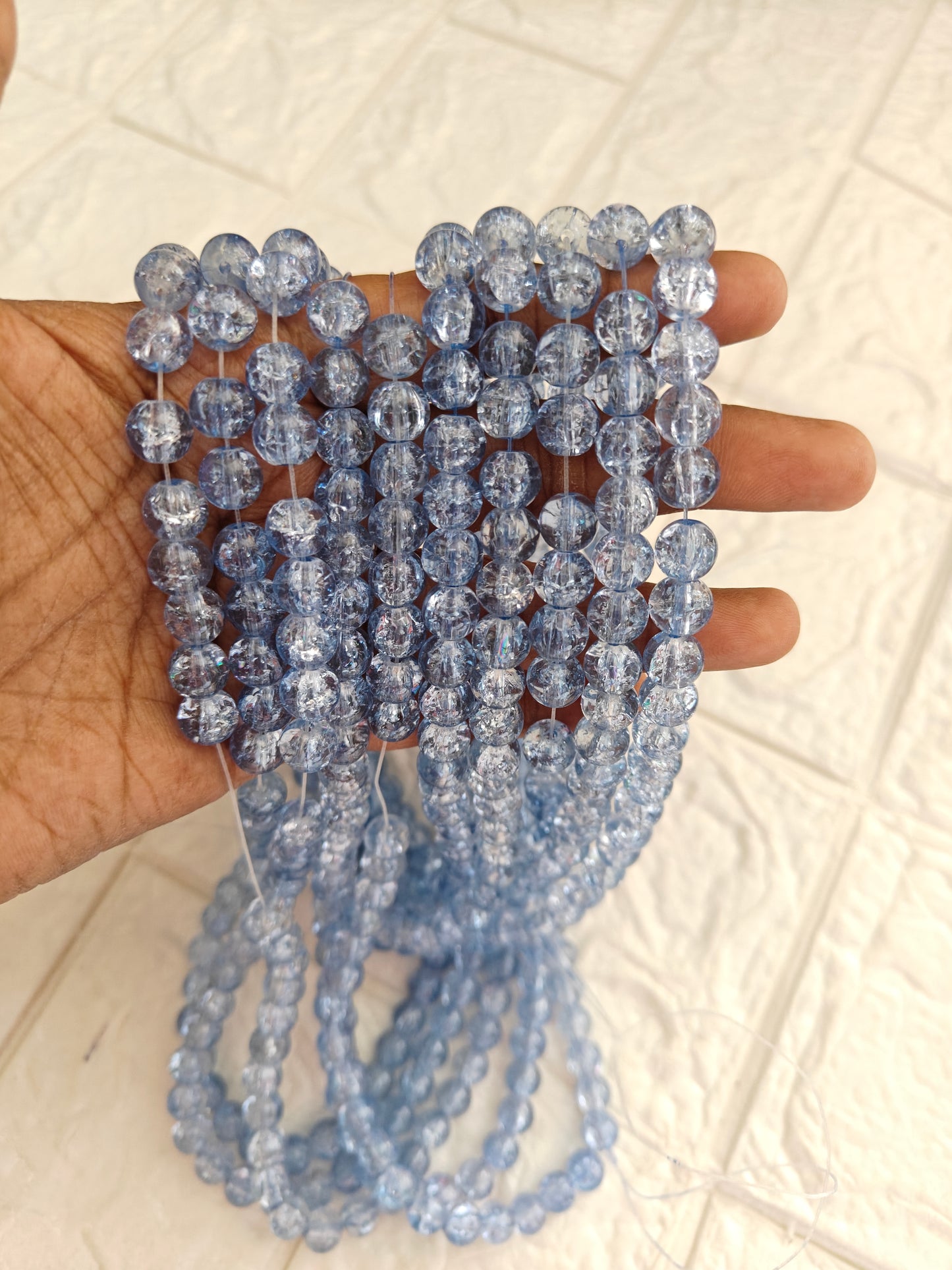 Single Shade Crackle Beads 8mm - approx. 100 beads