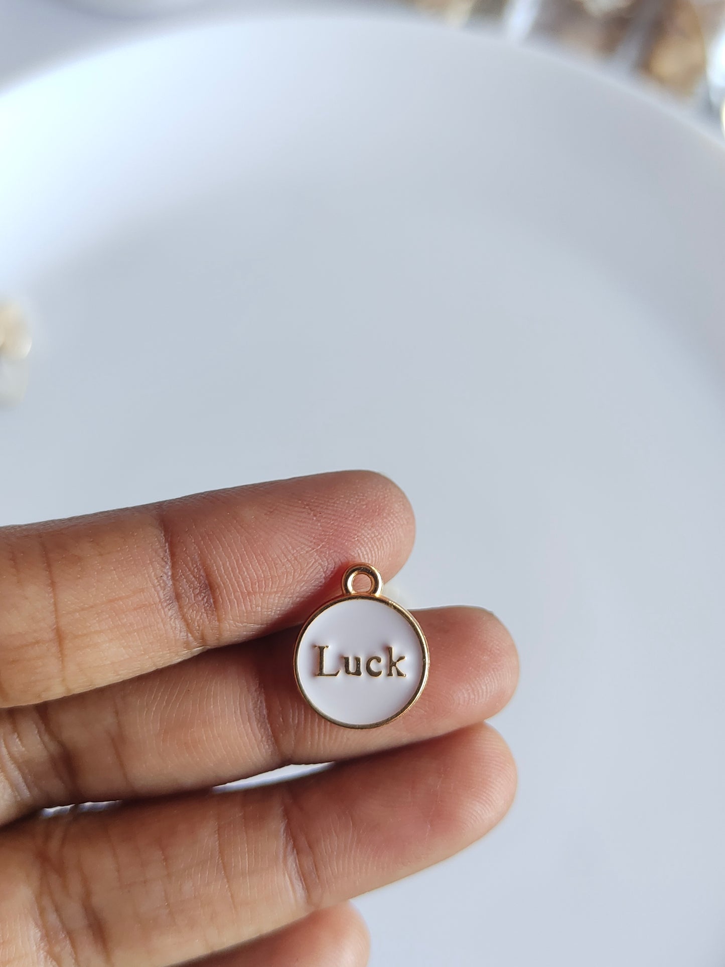 Luck Enamel Charm - 1 Piece