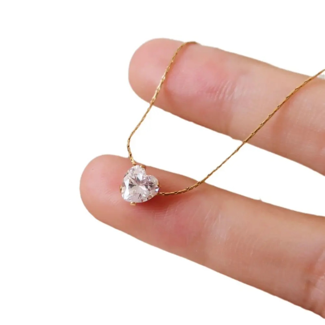 Heart Stone Pendant Chain