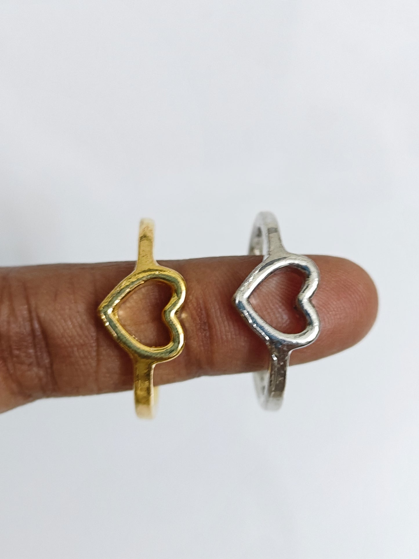 Heart Open Ring 7*5mm - 1 Piece - Adjustable