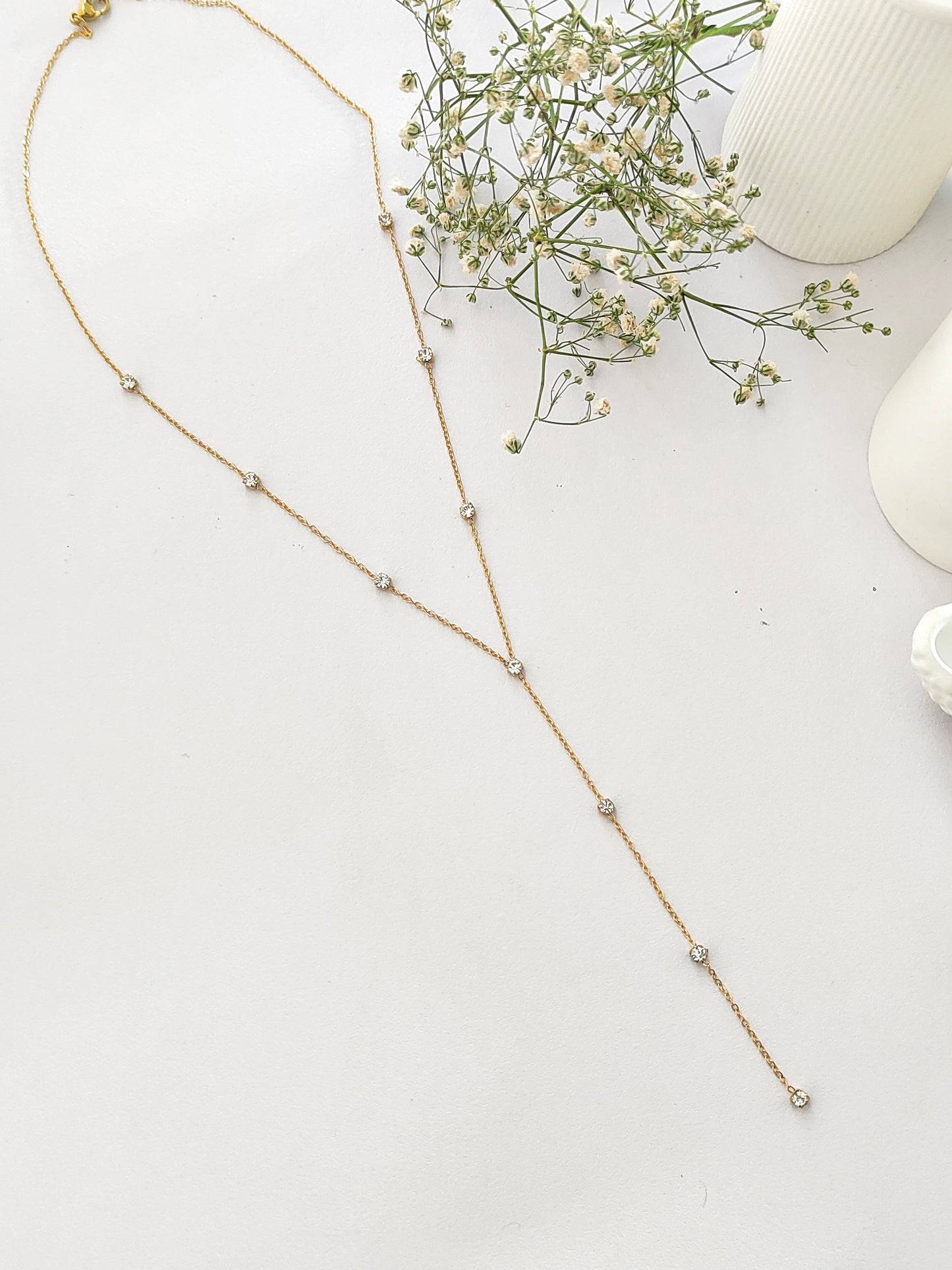 Diamond Drop Lariat Chain