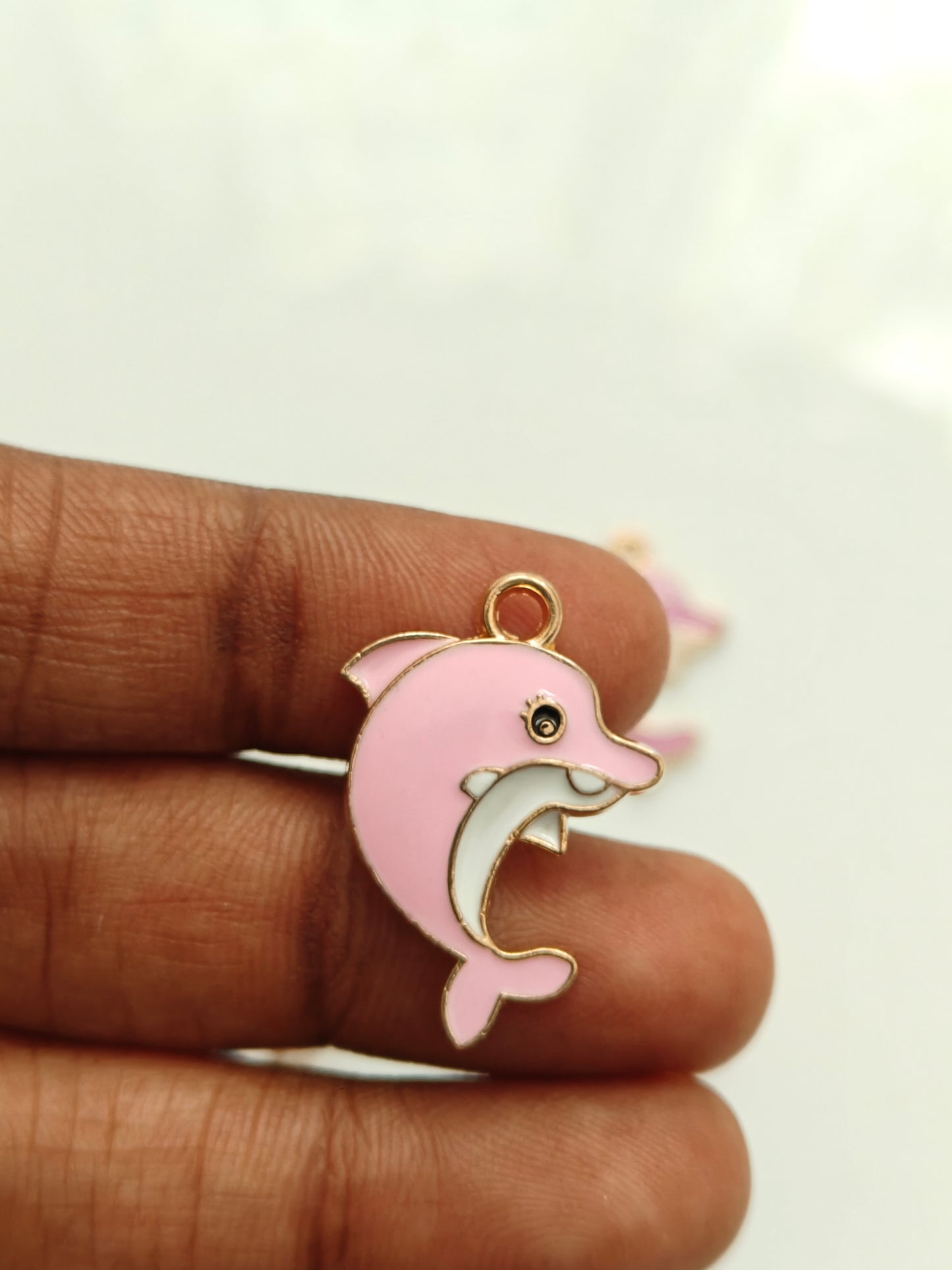 Dolphin Enamel Charm - 1 Pc