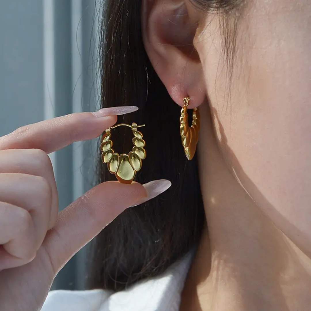 Bubble Leafy Hoops