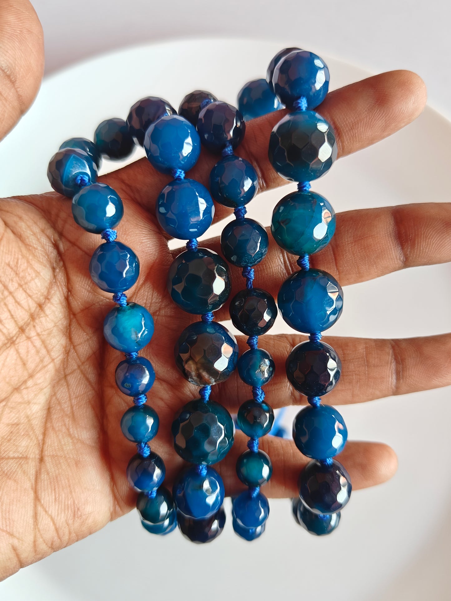 Dark Blue Multi size Beads - 1 String