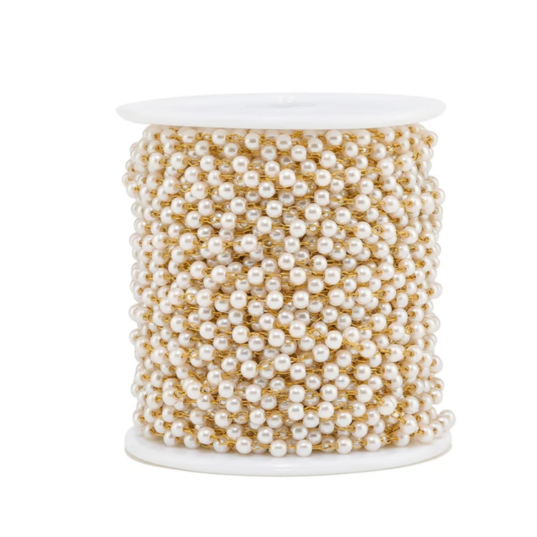 Stainless Steel Pearl Chain - 1 Feet (30 cms) approx.