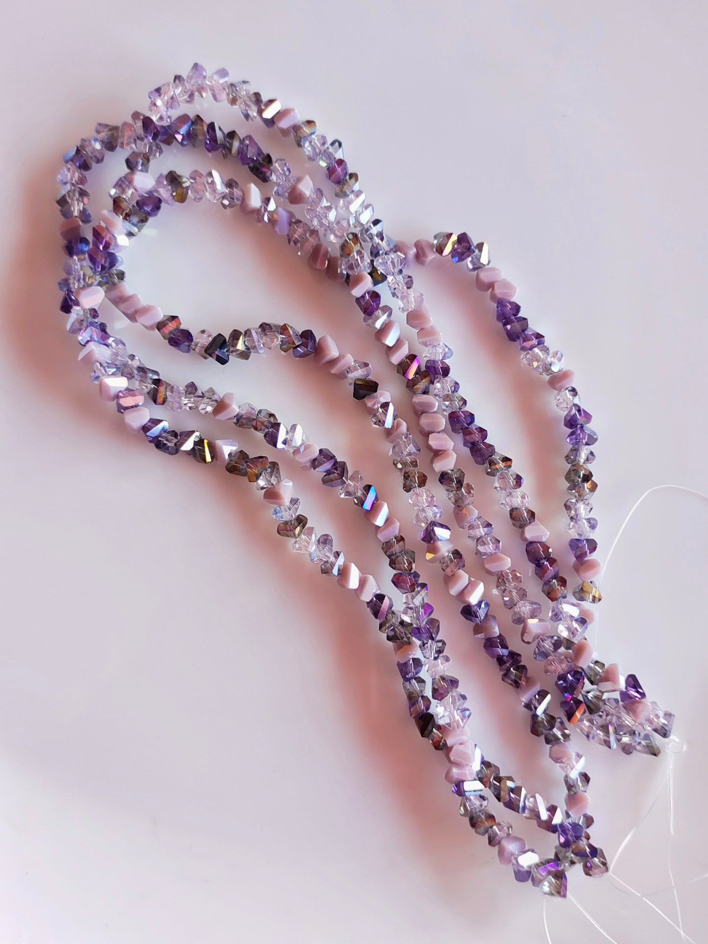 Premium Dark Purple Triangle Crystal Beads