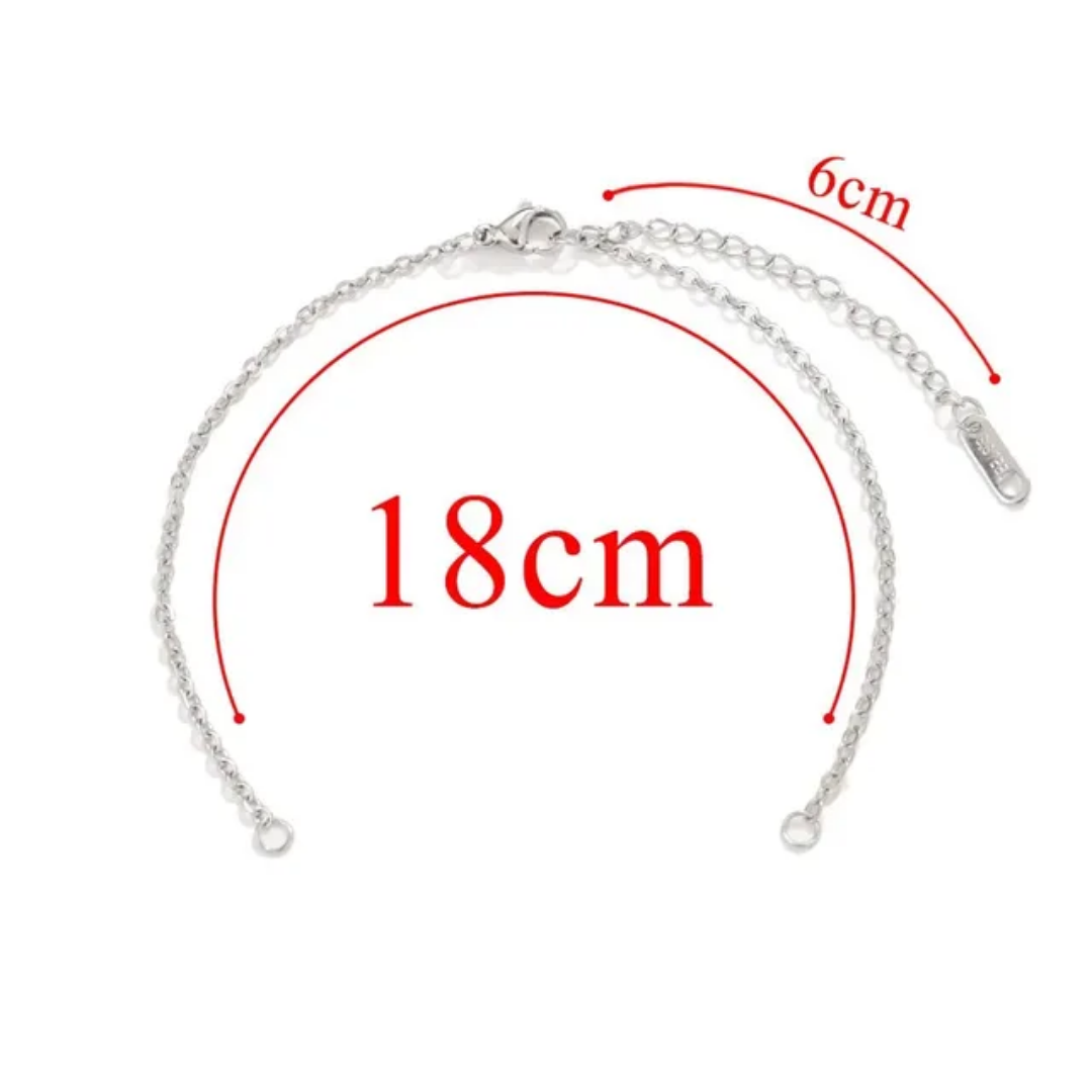 Stainless Steel Double Loop Dainty Bracelet Chain (Anti Tarnish) - 1 Piece