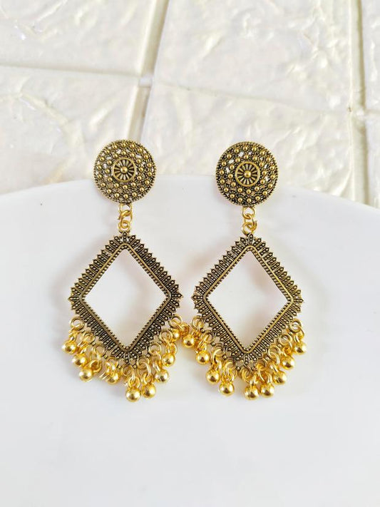 Gold Diamond Jhumka Base - 1 Pair