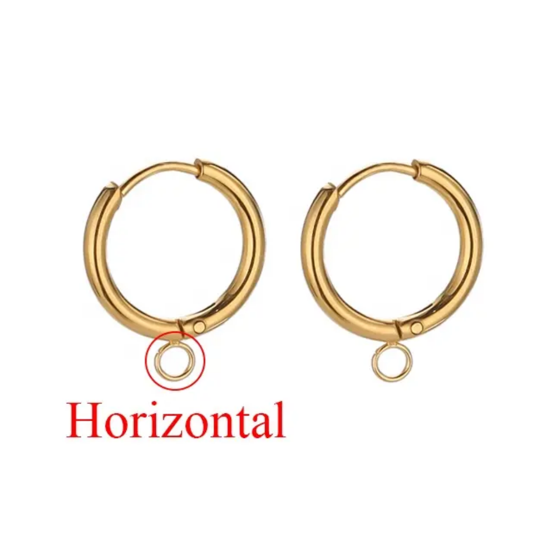 Circle Hoops With Horizontal Hoops - 1 Pair