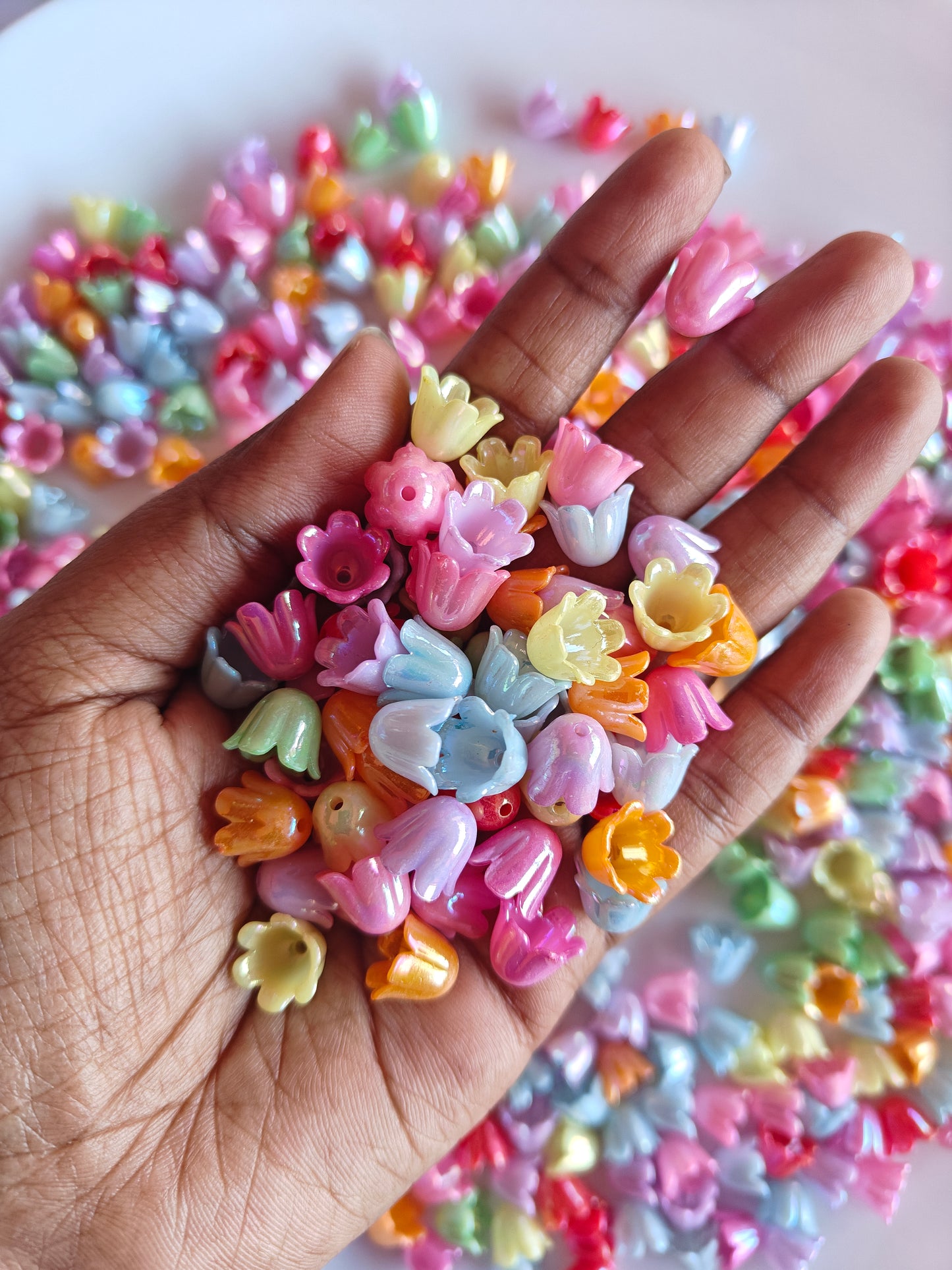 Acrylic Tulip Beads - 20 grams
