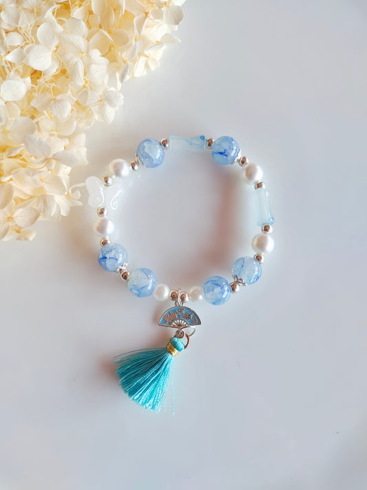 Whisper Tassel Bracelet - Blue