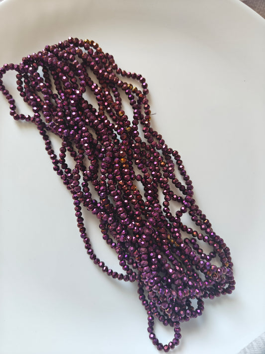 4mm Crystal Beads Dark Magenta