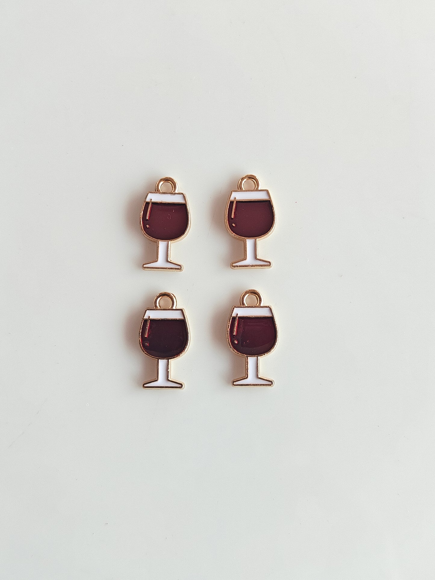 Wine Glass Enamel Charm - 1 Piece