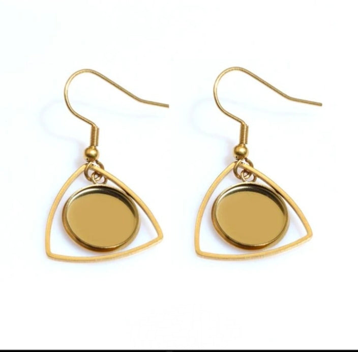 Hanging Hooks with 12mm Circle Base - 1 Pair