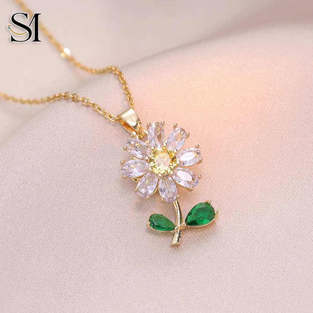 Crystal Sunflower Necklace