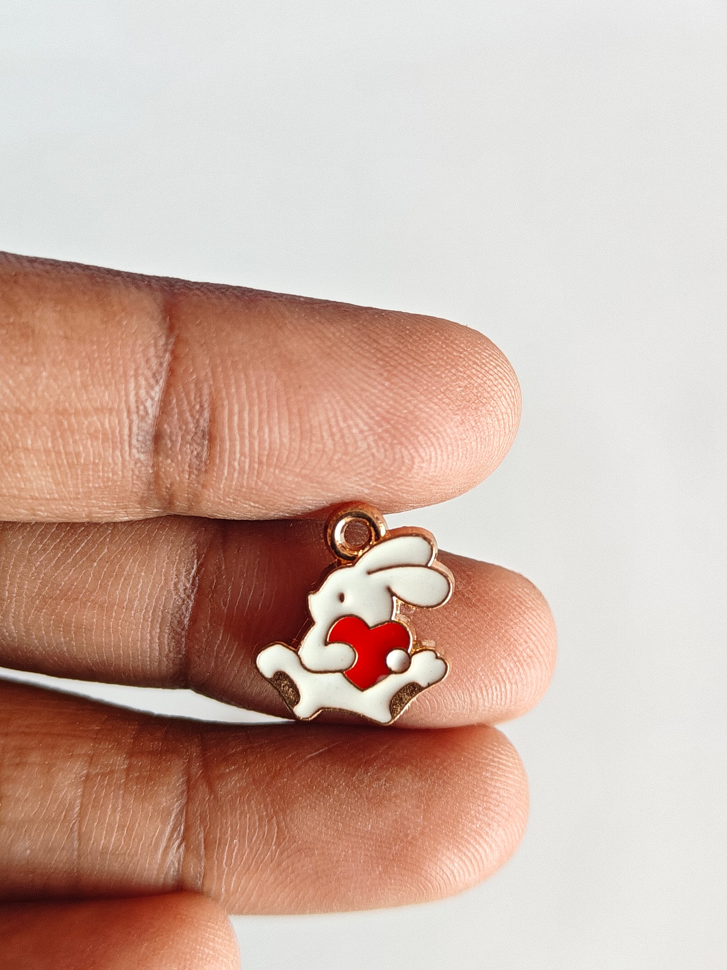 Heart Bunny Charm - 1 Piece