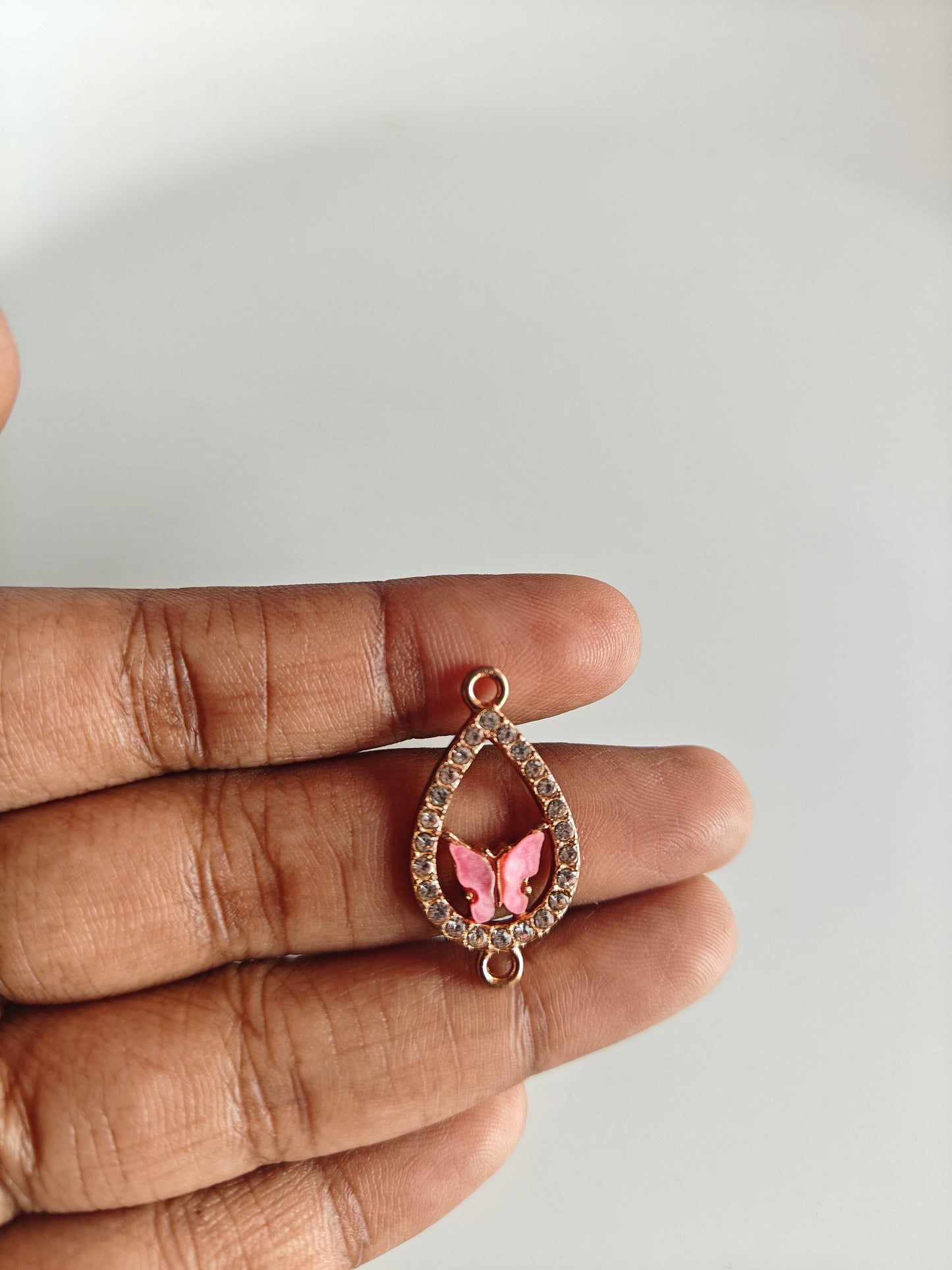 Stone Drop Butterfly Charm - 1 Piece