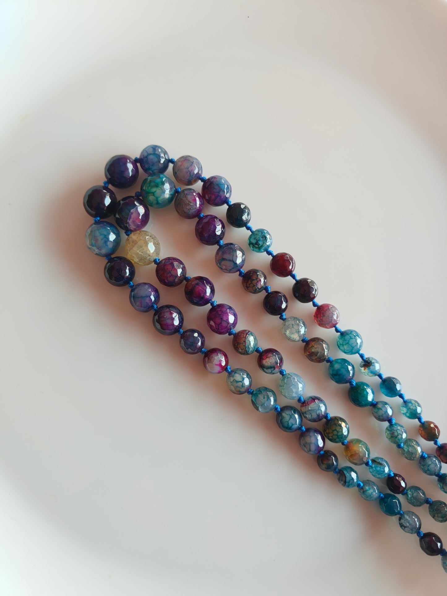 Purplish Blue Multi size Beads - 1 String