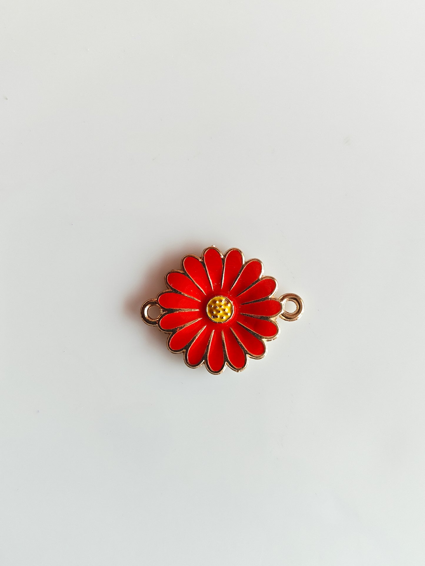 Daisy Enamel Connector Charm - 1 Piece